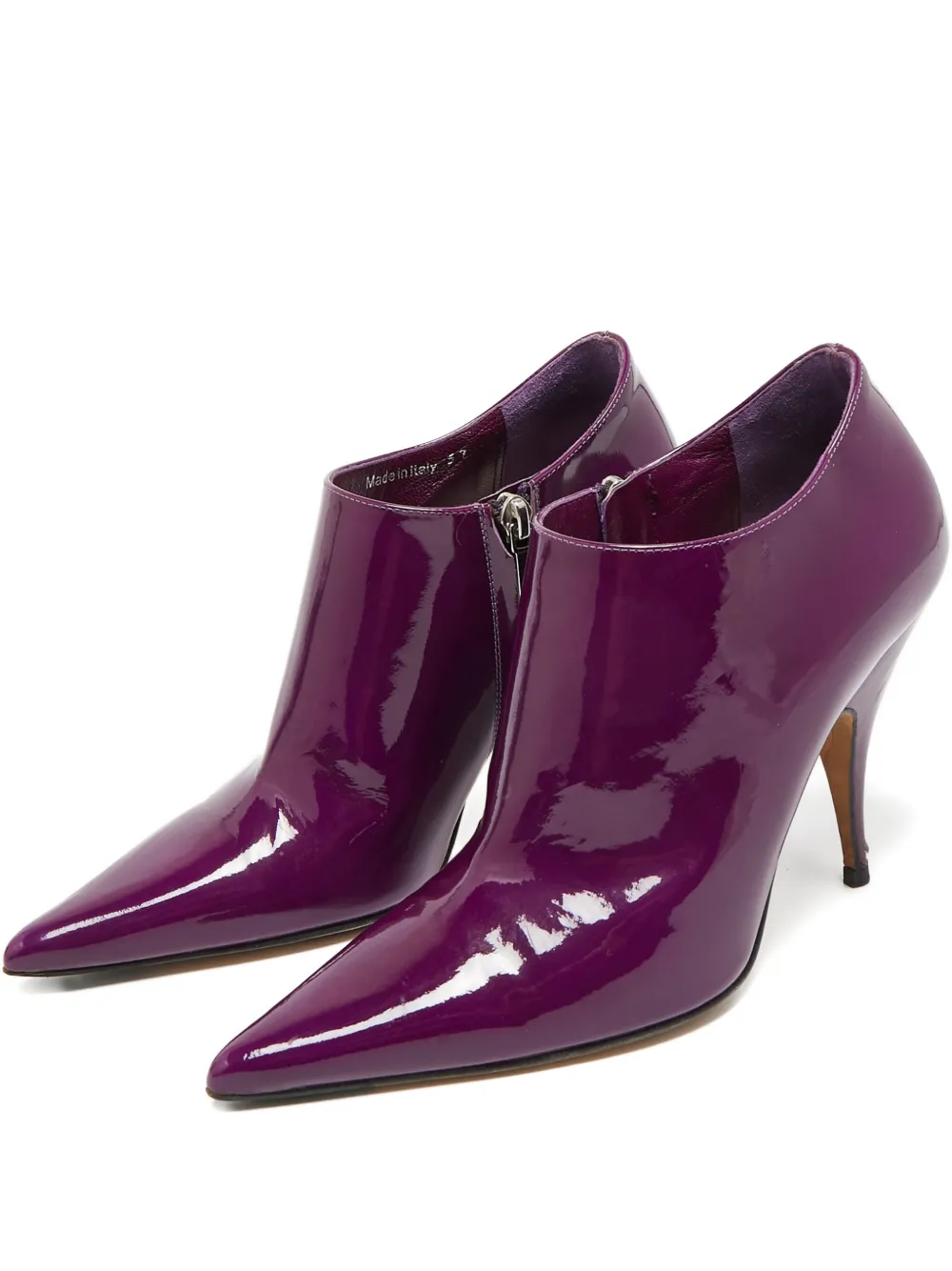Pre-owned Dior 105mm Patent Leather Pointed-toe Ankle Boots
