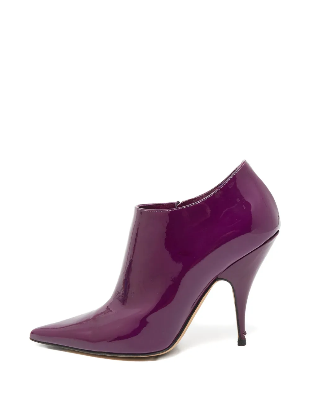 Christian Dior Pre-Owned 105 mm lakleren enkellaarzen met puntige neus - Paars