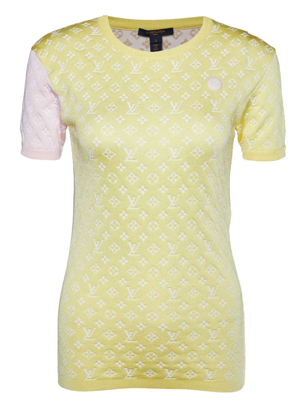 Louis Vuitton Pre-Owned 2024 monogram-jacquard T-shirt | Yellow | Image 1