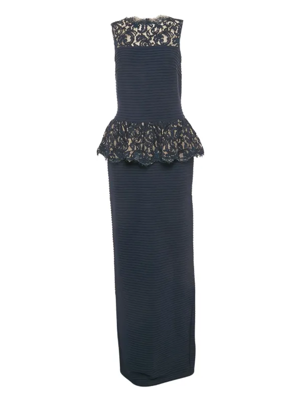 tadashi shoji navy blue lace dress Tadashi Shoji 2023 lace-embellished Dress | Blue