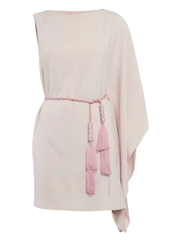 paule ka pink dress Paule Ka Pink Crepe Bow Detail Mini Shift Dress S