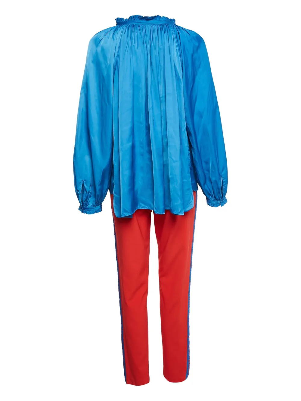 Zadig&Voltaire Pre-owned satijnen broek met ruches - Blauw