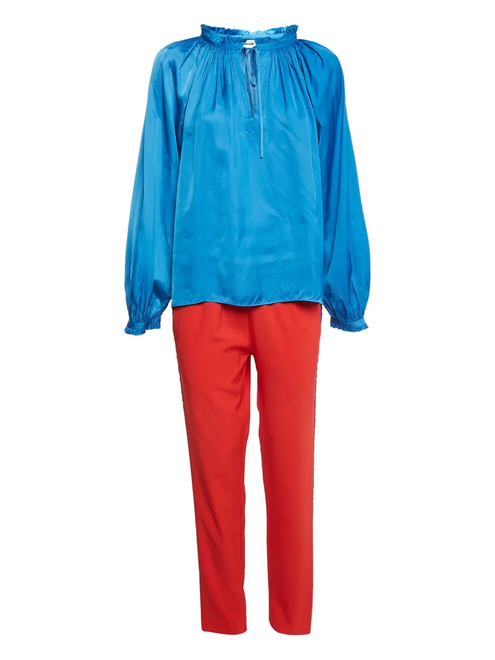 Pre-owned Zadig & Voltaire  Ruffled Satin Trousers Set