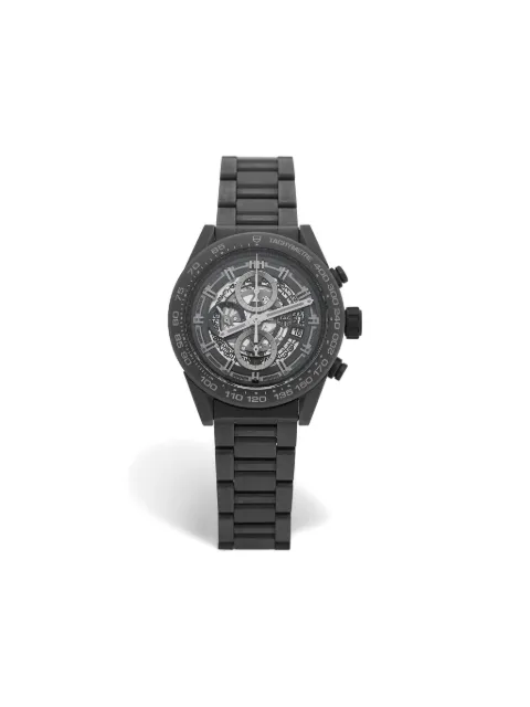 TAG Heuer Pre-Owned ساعة 'كاريرا كلير سكيليتون' 45 ملم