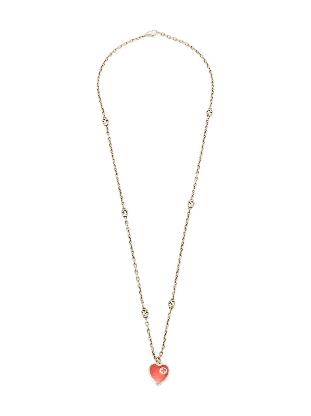 Gucci Pre-Owned ハートペンダント ネックレス - レッド Gucci Pre-Owned ハートペンダント ネックレス - レッド