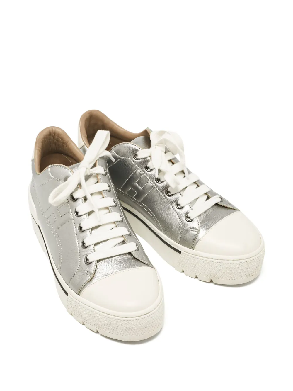 Hermès Pre-Owned Sneakers met plateauzool - Metallic