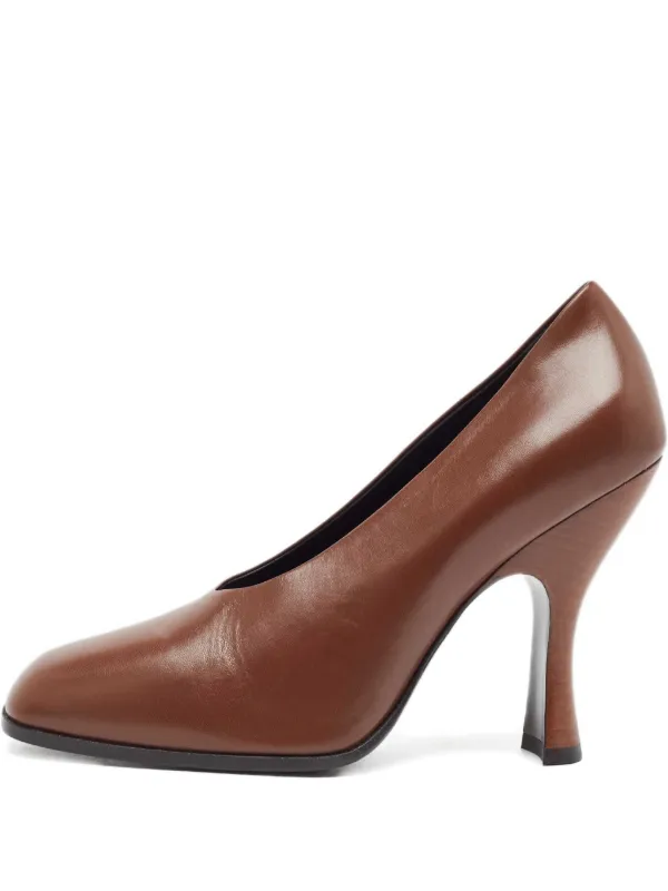 The Row Pre-Owned スクエアトゥ レザーパンプス | FARFETCH JP 