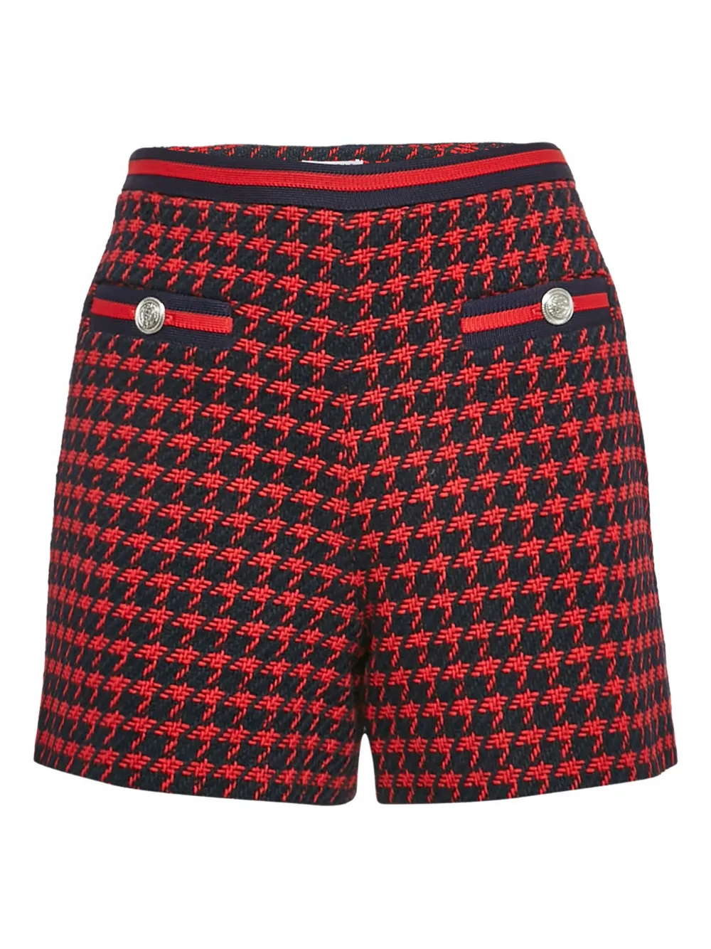 Claudie Pierlot pre-owned houndstooth tweed shorts | Red | Image 1