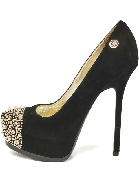 Philipp Plein pre-owned 120mm studded platform pumps