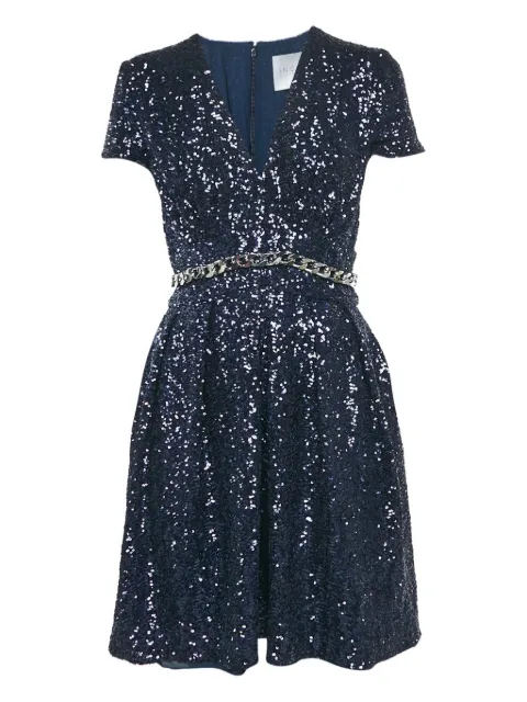 Ingie Paris sequinned chain-belt mini dress