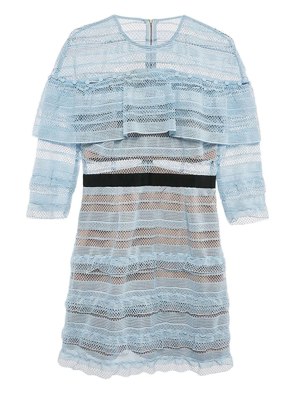 Self-Portrait lace frill mini dress | Blue | Image 1