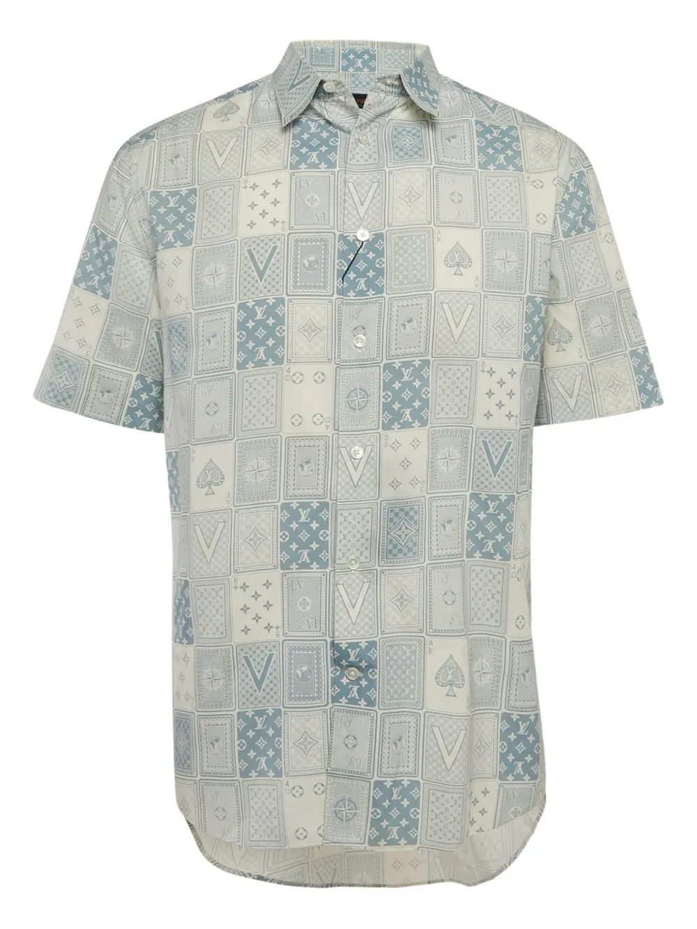 Louis Vuitton Pre-Owned playing cards-pattern shirt - ブルー Louis Vuitton Pre-Owned playing cards-pattern shirt - ブルー
