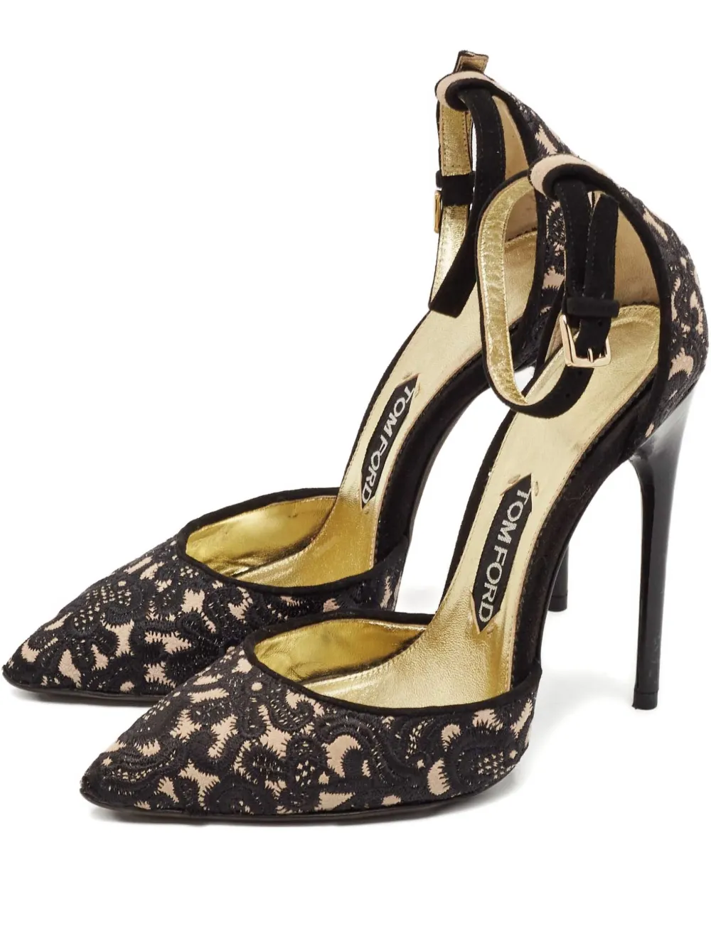 Tom Ford Vintage lace ankle-strap pumps - ブラック Tom Ford Vintage lace ankle-strap pumps - ブラック