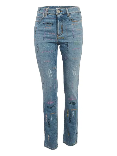 CHANEL Pre-Owned logo-print jeans