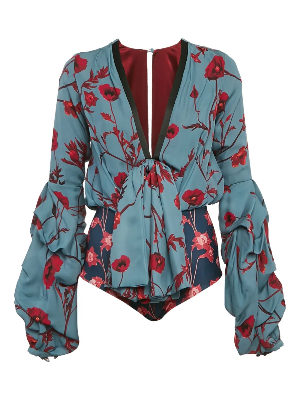 Johanna Ortiz floral bow bodysuit | Blue | Image 1