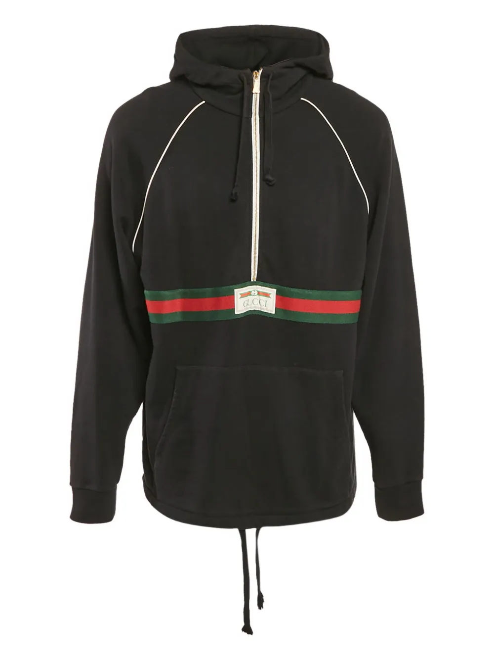 Gucci Pre-Owned Web-stripe zip sweatshirt - ブラック Gucci Pre-Owned Web-stripe zip sweatshirt - ブラック