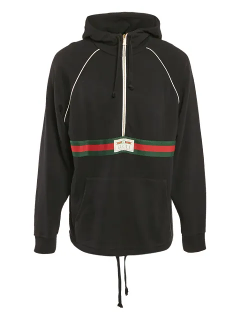 Gucci Pre-Owned Web-stripe zip sweatshirt