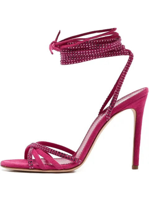 Paris Texas pre-owned 105mm crystal embellishment suede sandals