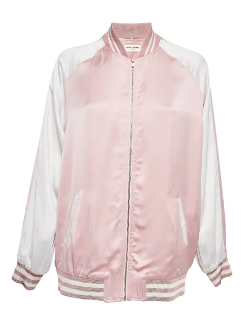 Saint Laurent Pre-Owned chamarra bomber de satén