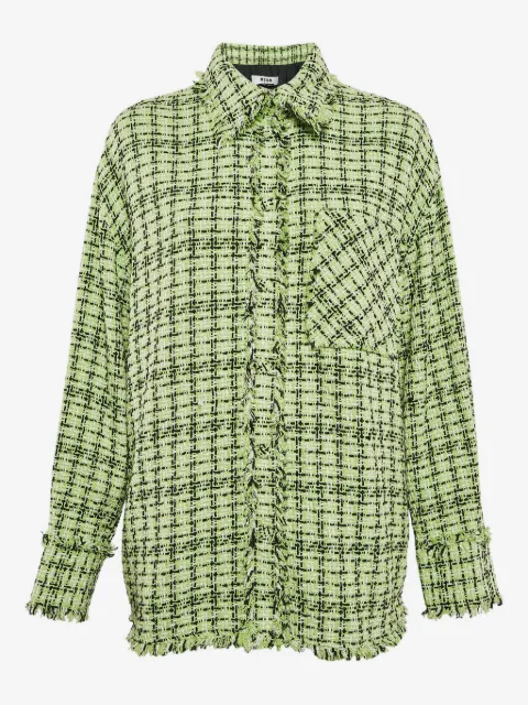 MSGM tweed fringed jacket