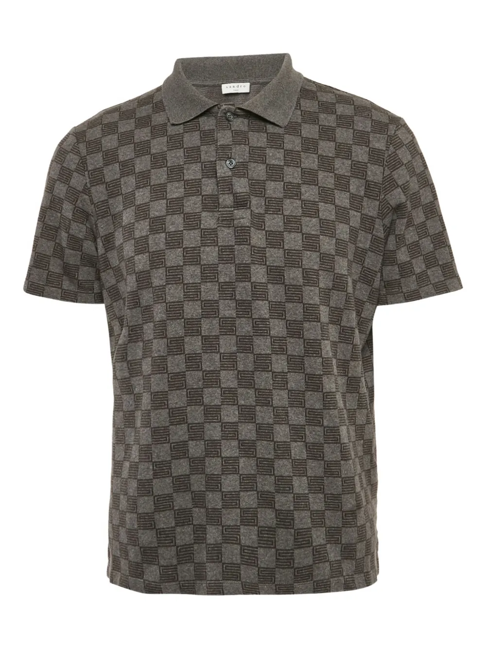 SANDRO 2023 checkered polo shirt | Grey | Image 1