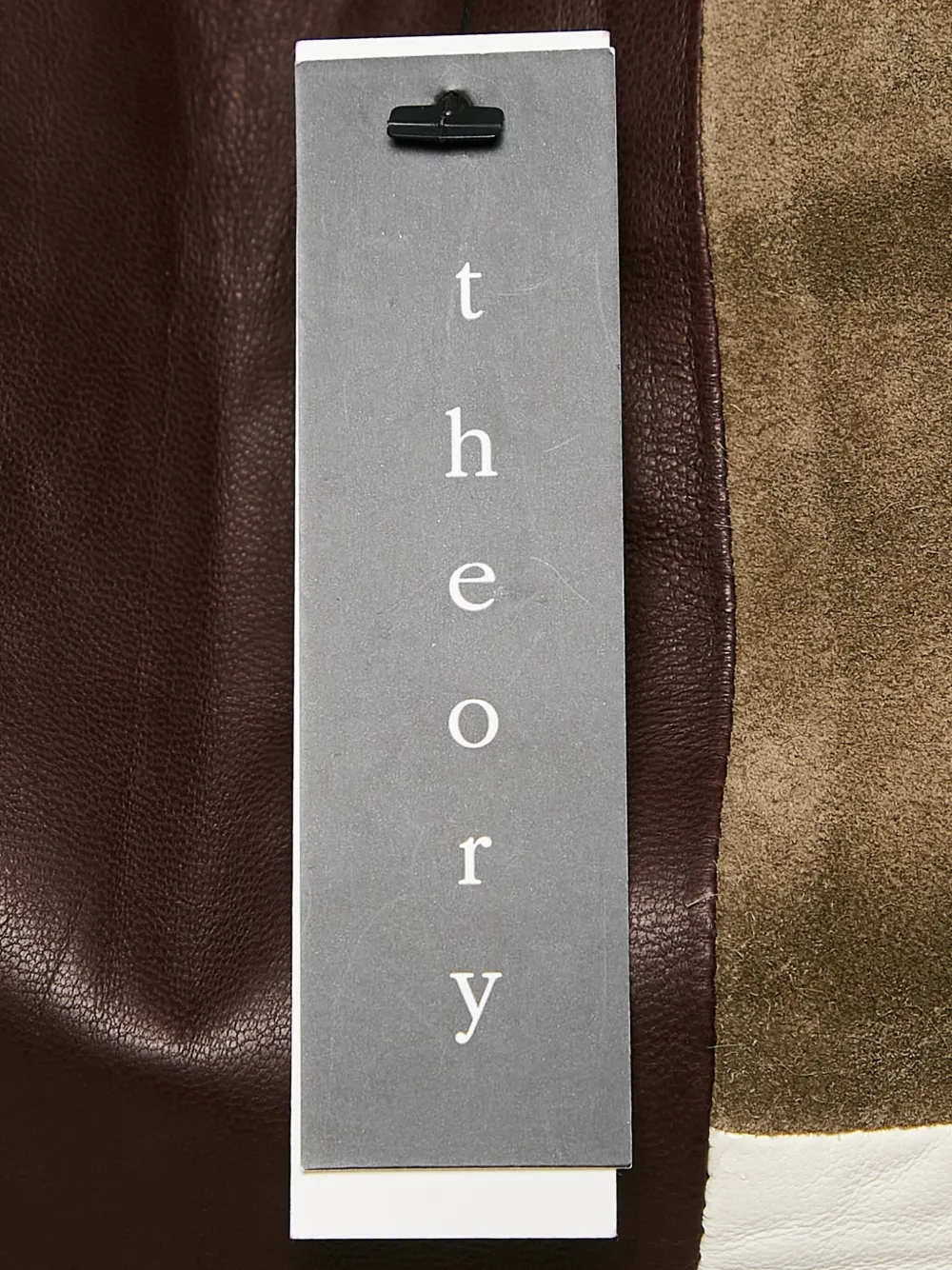 THEORY Pre-owned Leather-suede Panelled Skirt In Brown