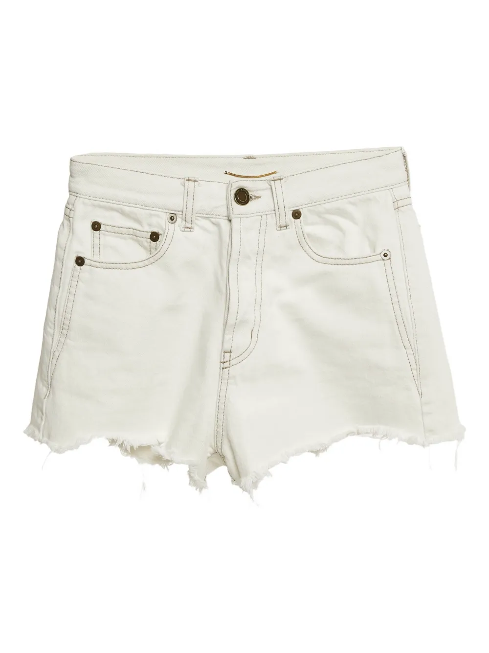 Pre-owned Saint Laurent Frayed Denim Shorts