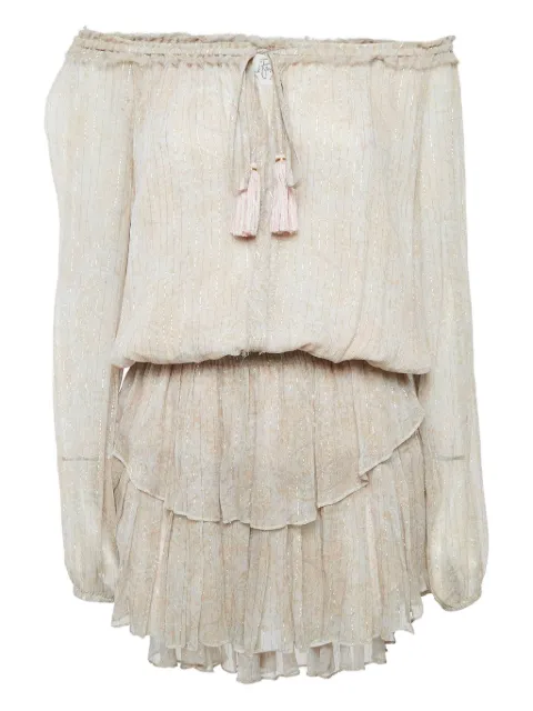 LoveShackFancy pre-owned off-shoulder tiered dress