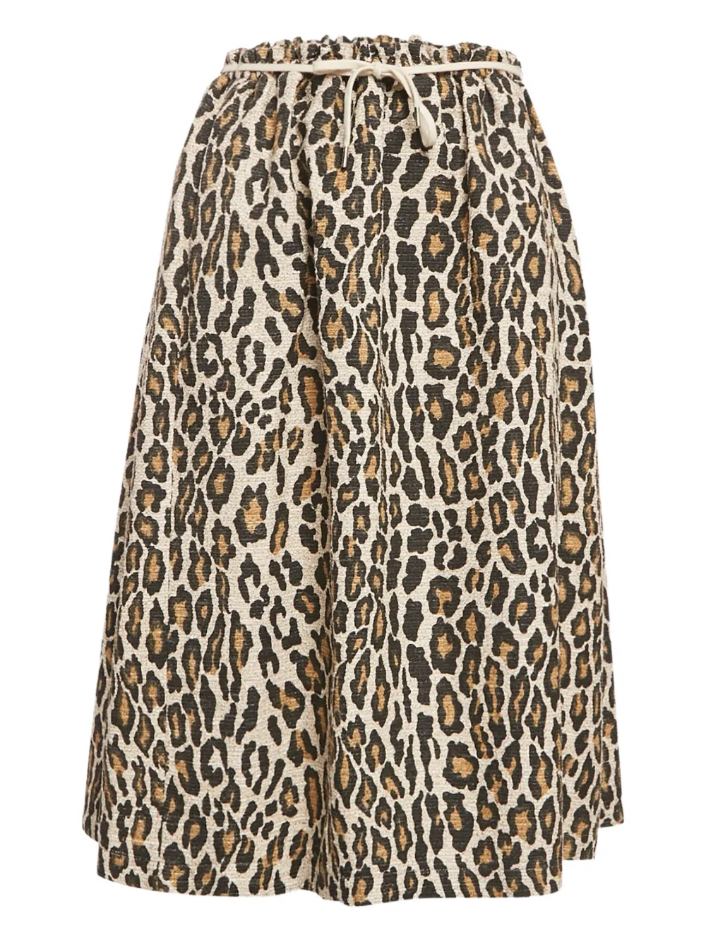 Nanushka Pre-owned rok met luipaardprint en trekkoord - Bruin