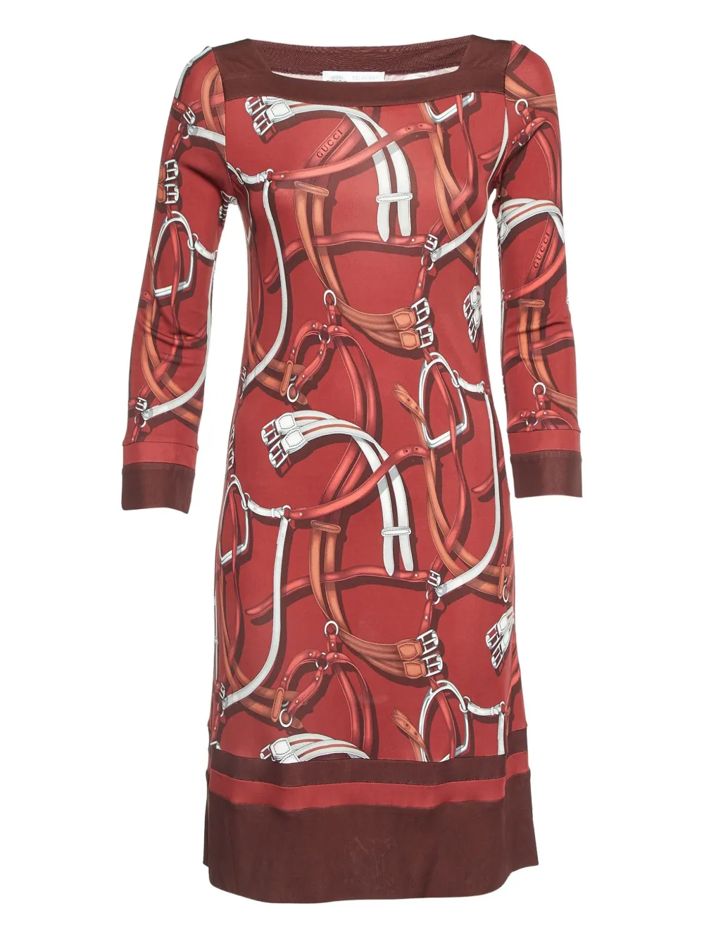 Gucci Pre-Owned Jurk met ruiterpatroon - Rood
