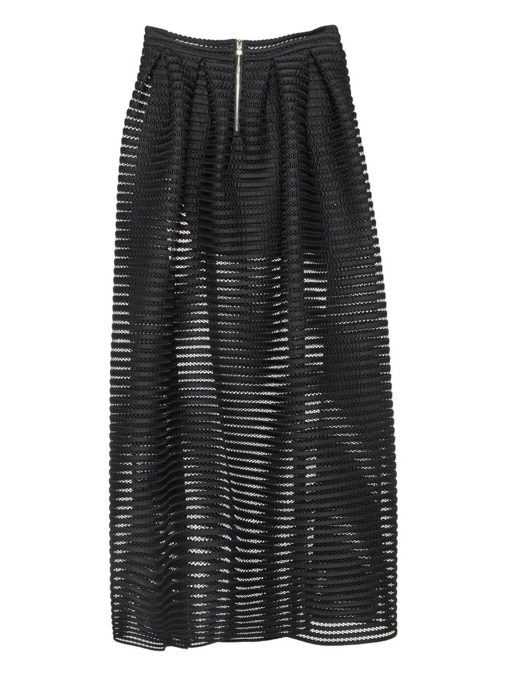 Maje Maxi-rok met mesh strepen - Zwart