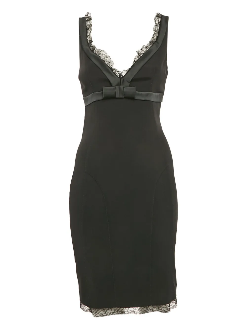 D & G Vintage lace-detailing midi dress - ブラック D & G Vintage lace-detailing midi dress - ブラック