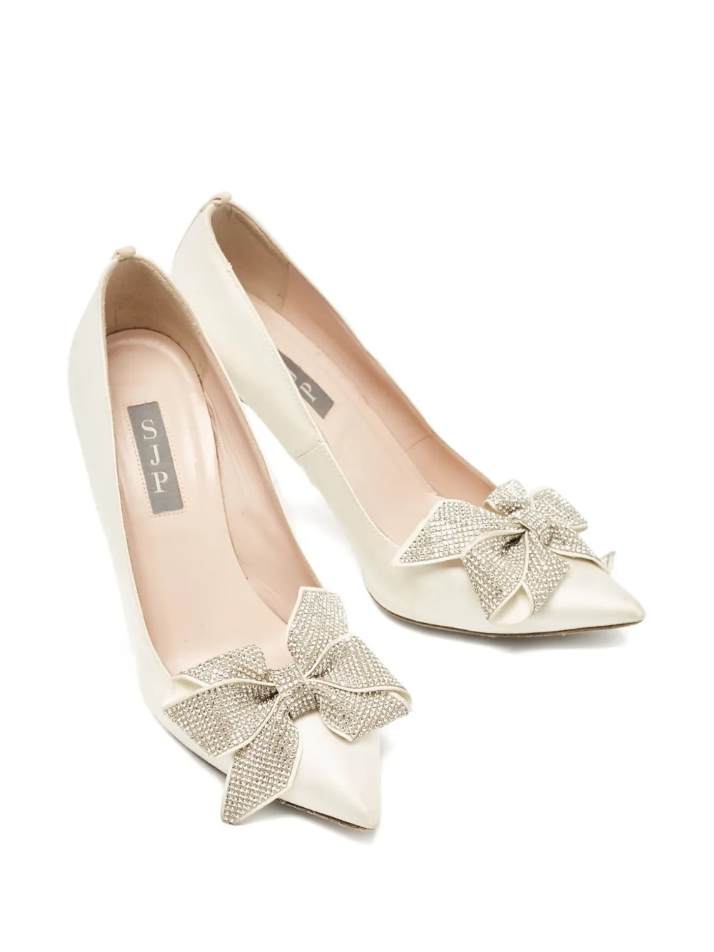 SJP by Sarah Jessica Parker Pre-owned 100 mm pumps met strik van stras - Wit