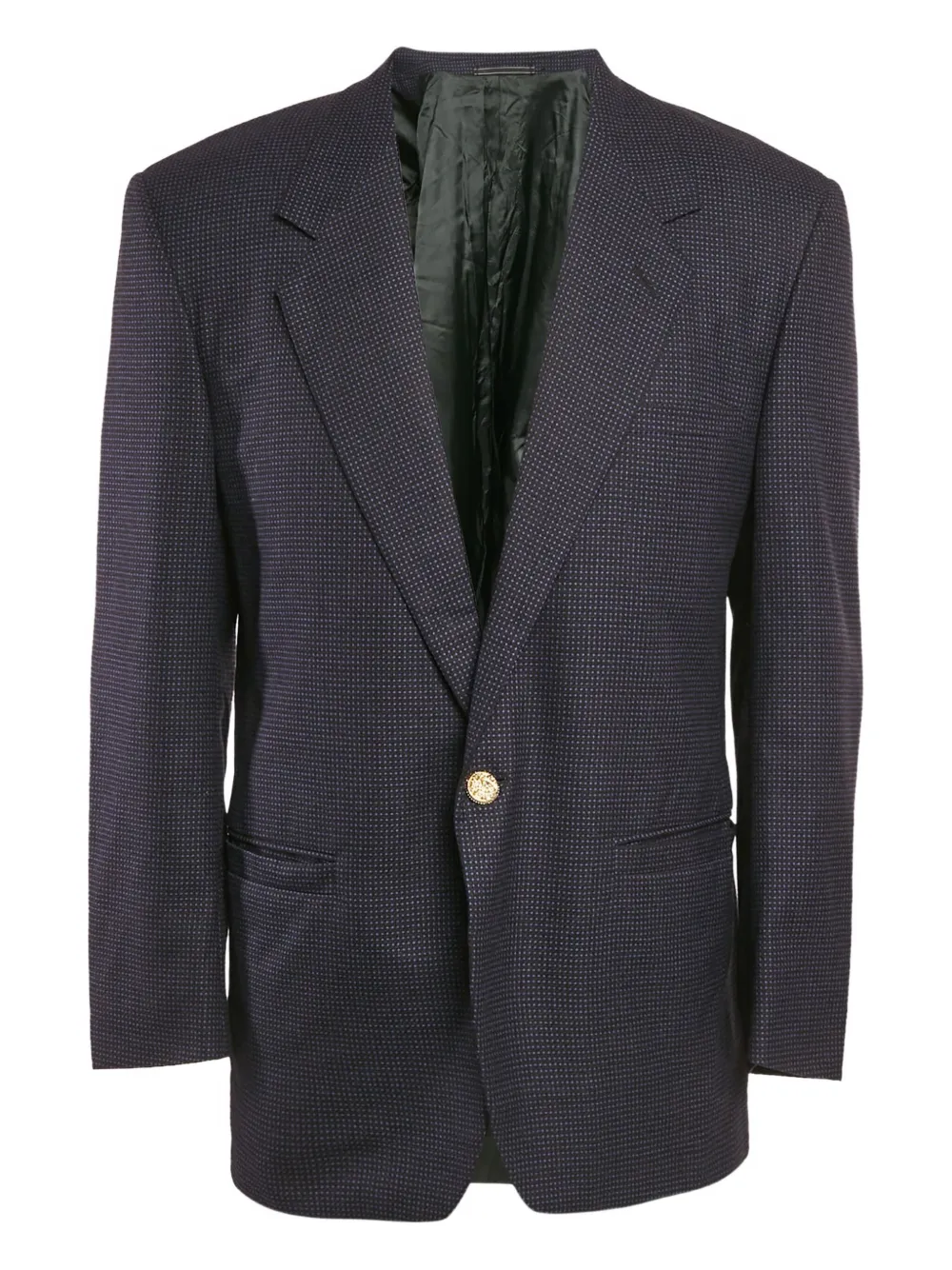 Versace Pre-Owned 1900s Patterned Wool Blazer - ブルー Versace Pre-Owned 1900s Patterned Wool Blazer - ブルー
