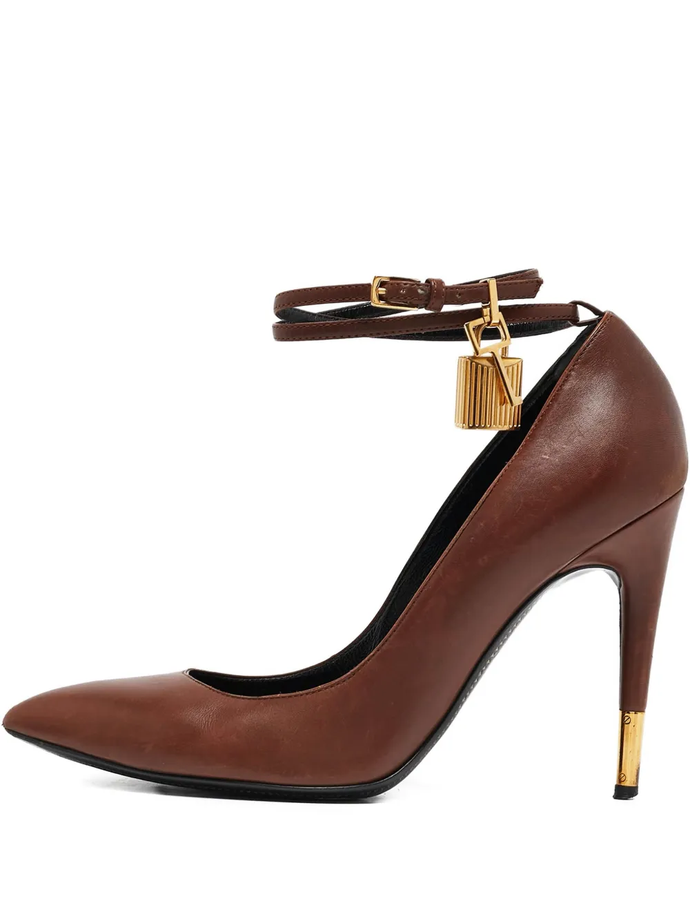 Tom Ford Vintage 110mm lock-detail leather pumps - ブラウン Tom Ford Vintage 110mm lock-detail leather pumps - ブラウン