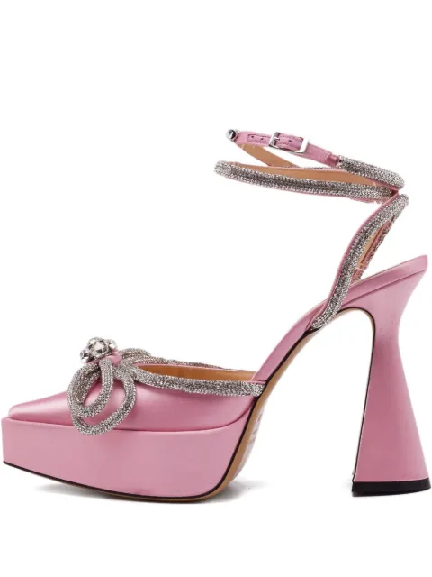 MACH & MACH bow crystal platform pumps