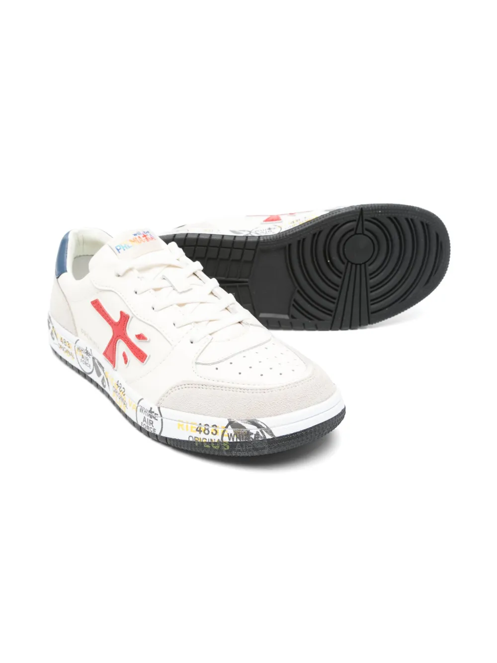 Premiata Kids Sneakers met suède vlak - Wit
