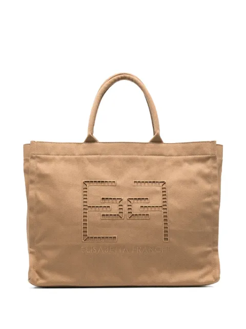 Elisabetta Franchi embroidered cotton tote bag