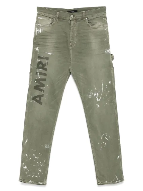 AMIRI logo-print stretch-cotton jeans