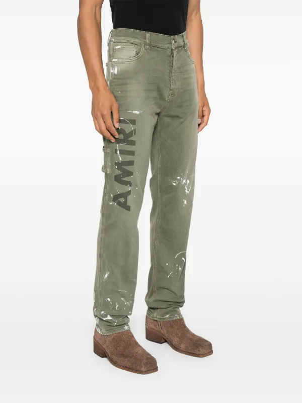 AMIRI Stencil paint-splatter Jeans | Green | FARFETCH CA