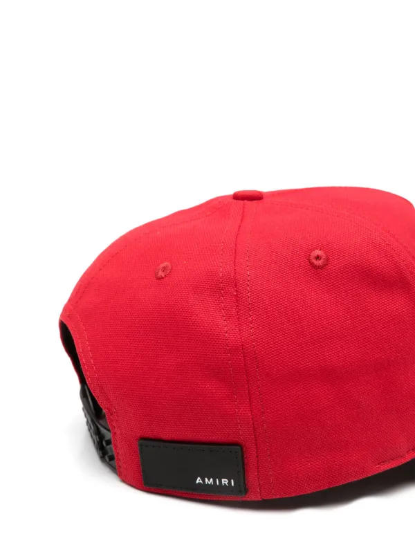 AMIRI正規品赤色刺繍ロゴキャップ アメリカ製 AMIRI アミリ FULL CANVAS MA HAT ロゴ刺繍キャップ