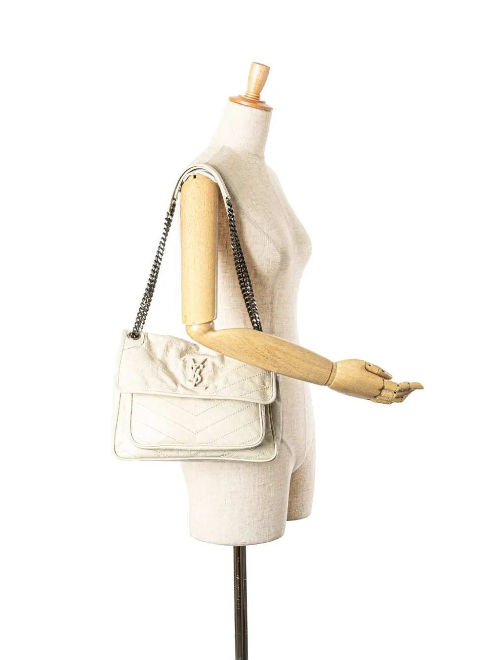 Pre-owned Saint Laurent 2019 Medium Crinkled Calfskin Niki Bag Shoulder Bag