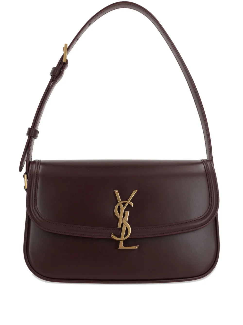 Saint Laurent logo-plaque curved shoulder bag Rood