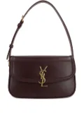 Saint Laurent logo-plaque curved shoulder bag - Red