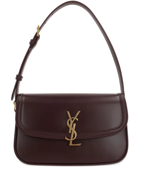 Saint Laurent logo-plaque curved shoulder bag
