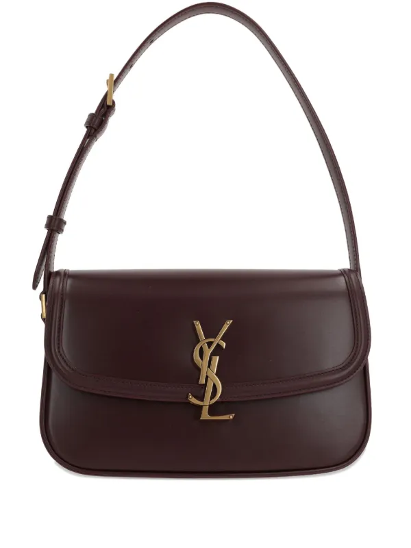 Saint Laurent logo-plaque Curved Shoulder Bag | Red