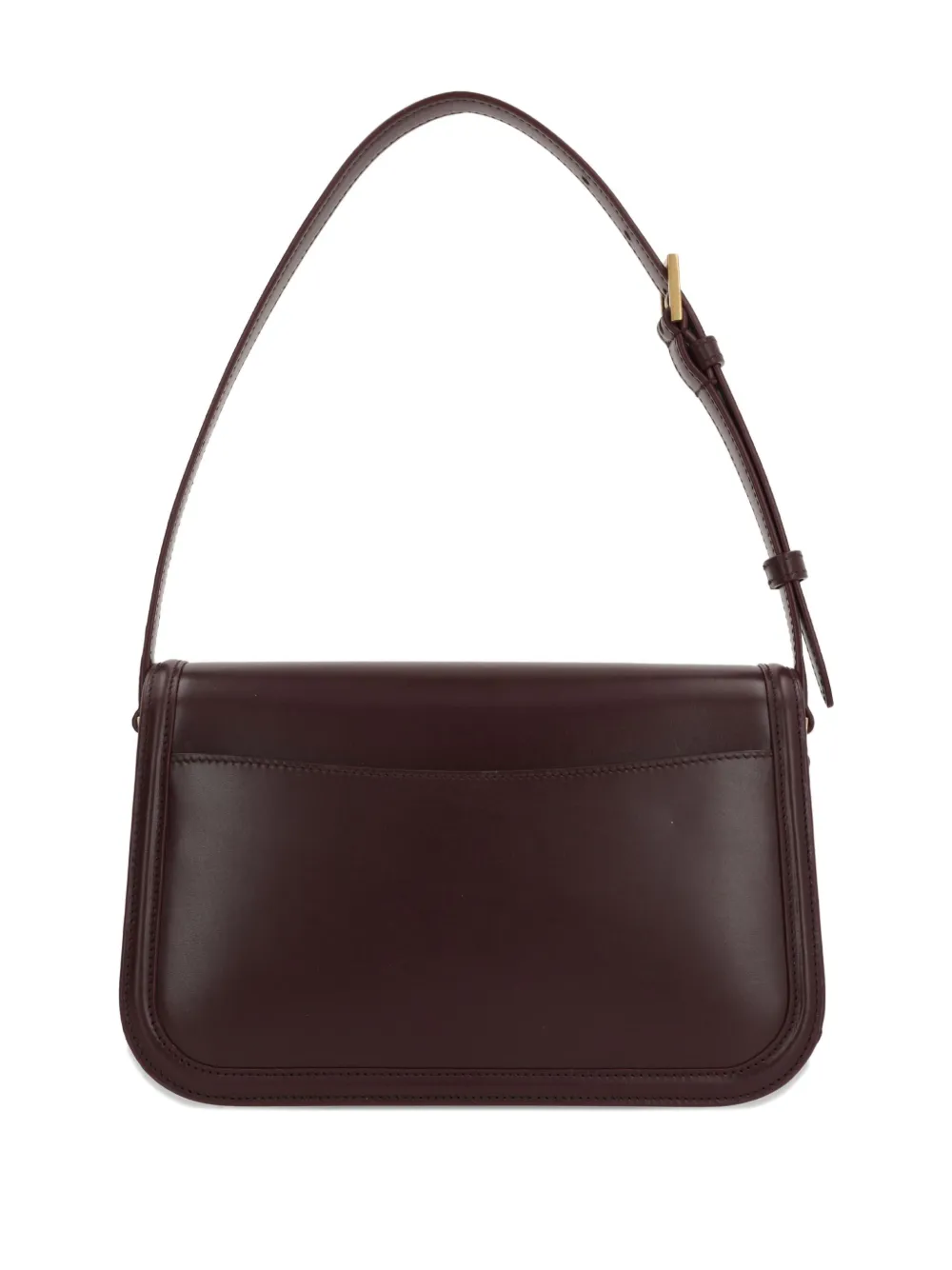 Saint Laurent logo-plaque curved shoulder bag Rood