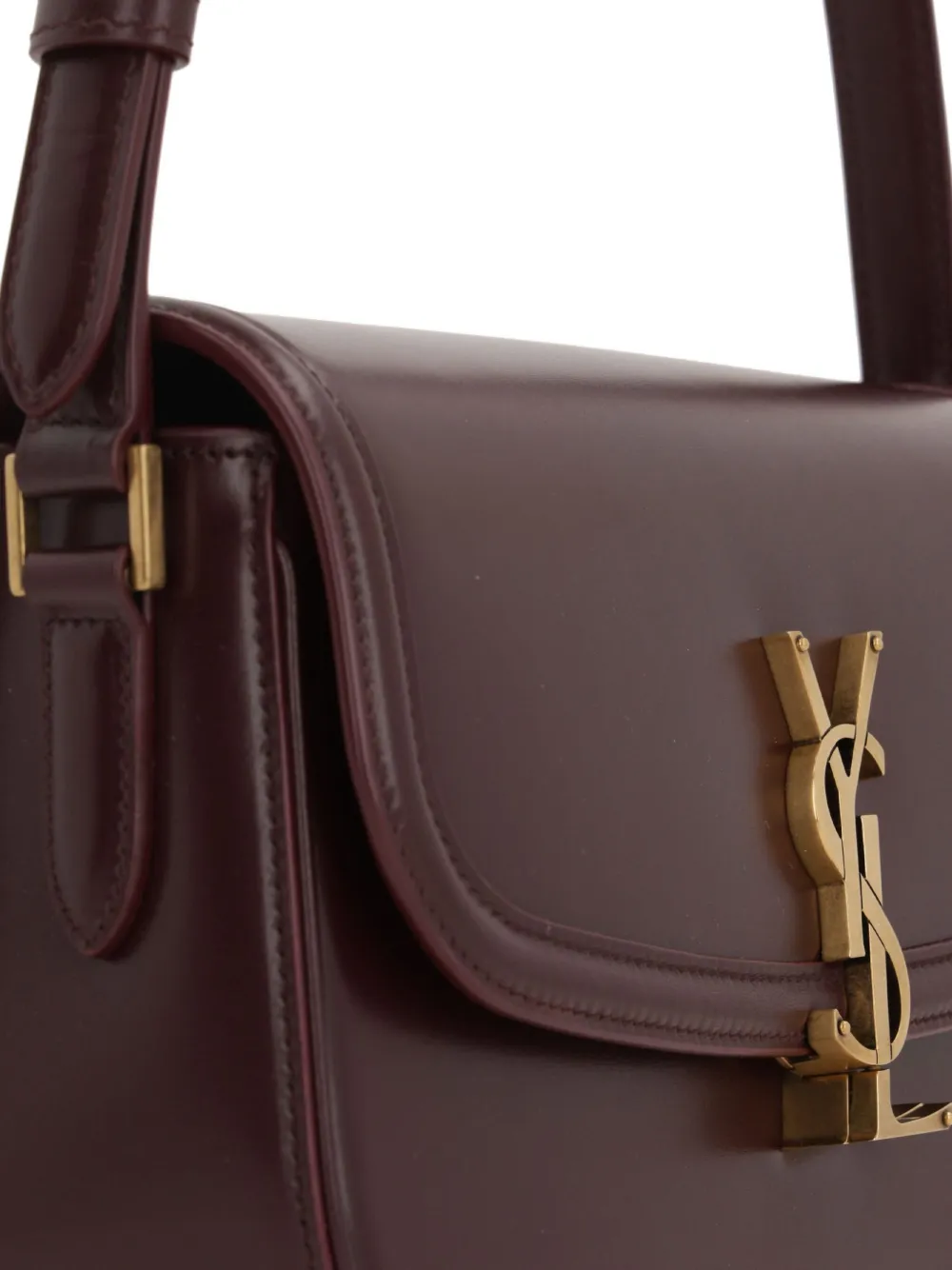 Saint Laurent logo-plaque curved shoulder bag Rood