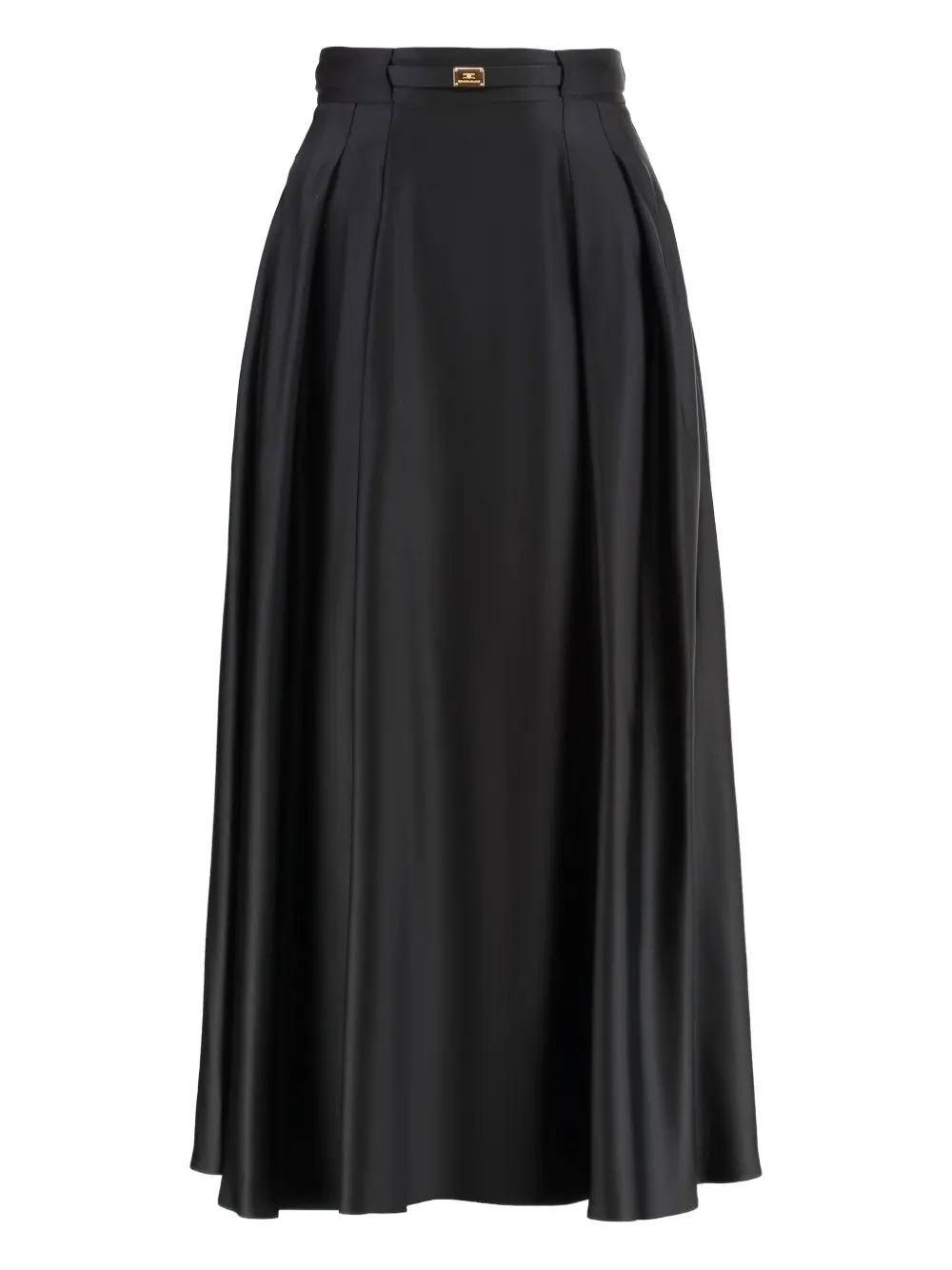 Elisabetta Franchi Midi-rok met logoplakkaat Zwart