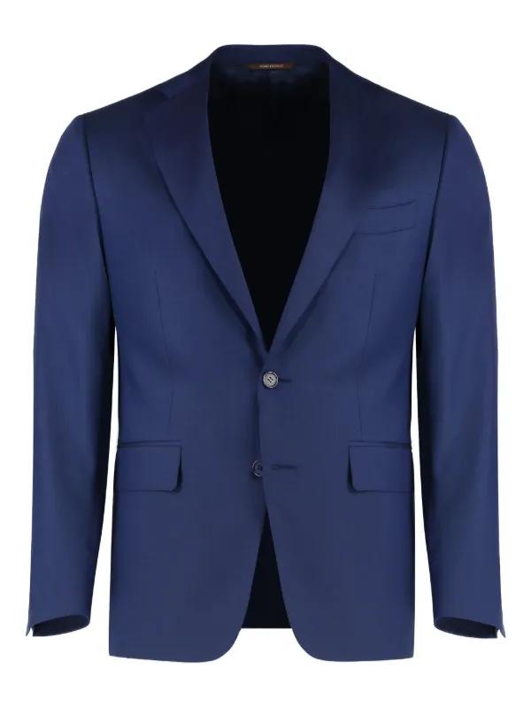 Lana Completi Mare Canali Completo Due Pezzi In Lana Blu FARFETCH IT